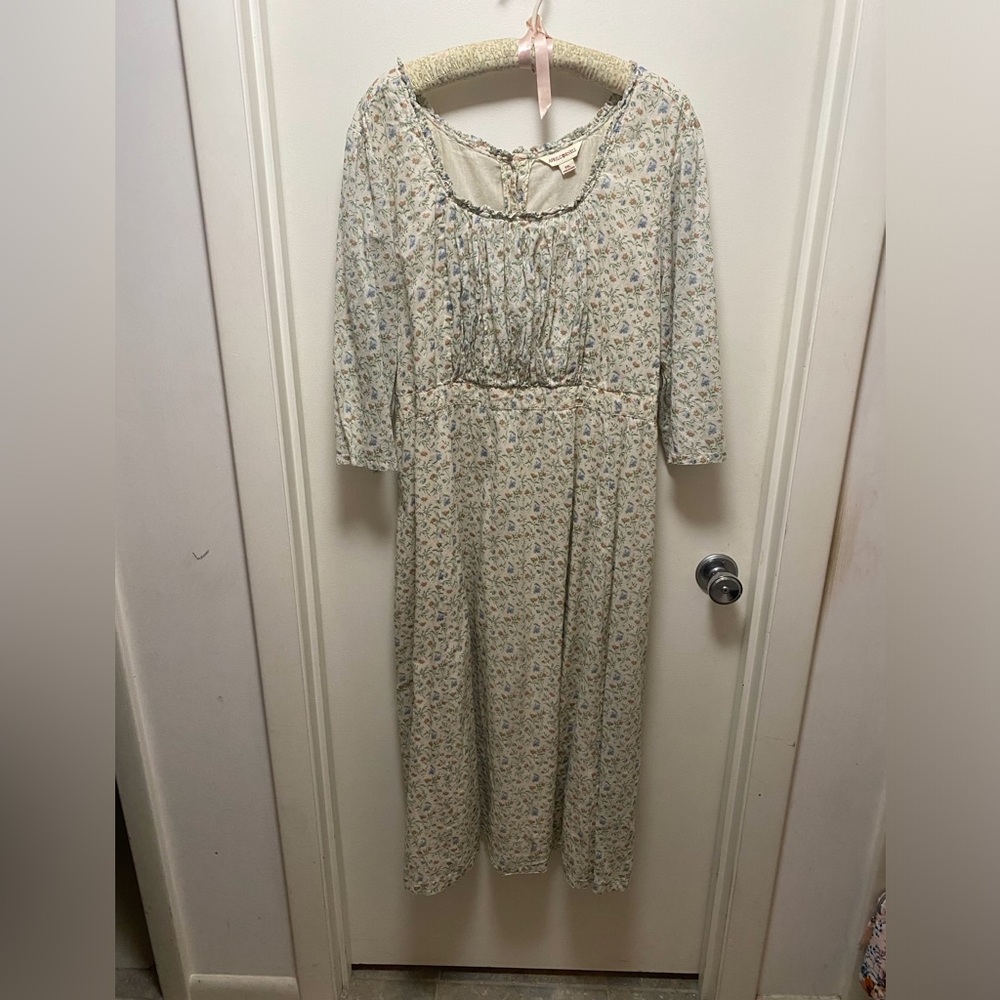 April Cornell Cream Floral Maxi Dress